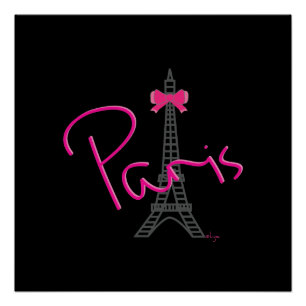 Póster París, torre Eiffel con el arco moderno