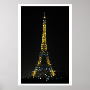 Póster París, Torre Eiffel en Poster nocturno