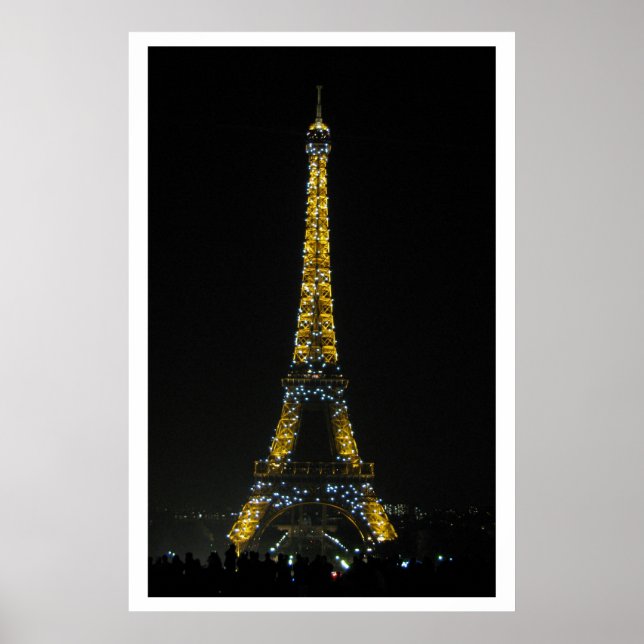 Póster París, Torre Eiffel en Poster nocturno (Frente)