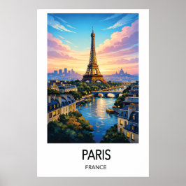 Póster Paris Travel Poster France Wall Art