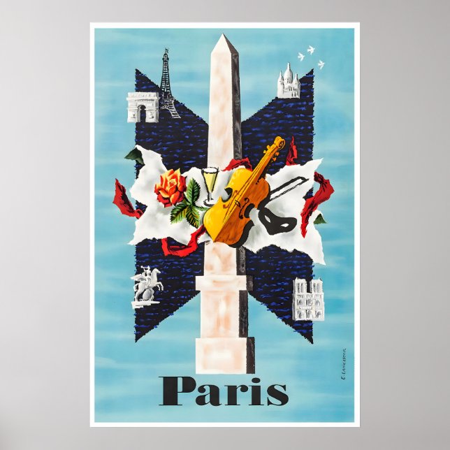 Póster Paris Travel Poster French Print France Art (Frente)