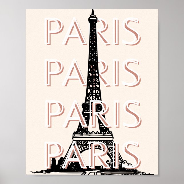 Póster París Viajes arte, Viajes de arte, Pastel, Minimal (Frente)