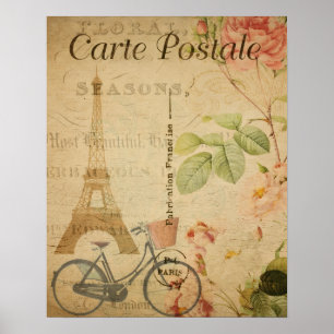 Póster París vintage con Torre Eiffel