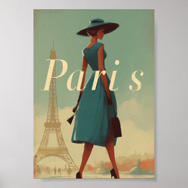 Póster Paris vintage fashion (Frente)