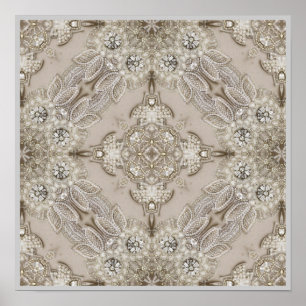 Póster parís vintage moderno moda elegante beige gris