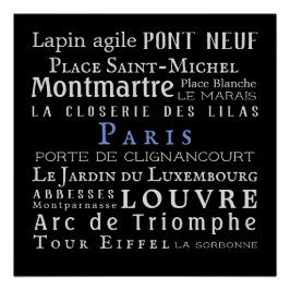 Póster París y sus puntos de referencia