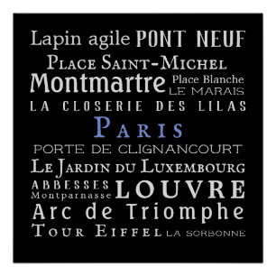Póster París y sus puntos de referencia