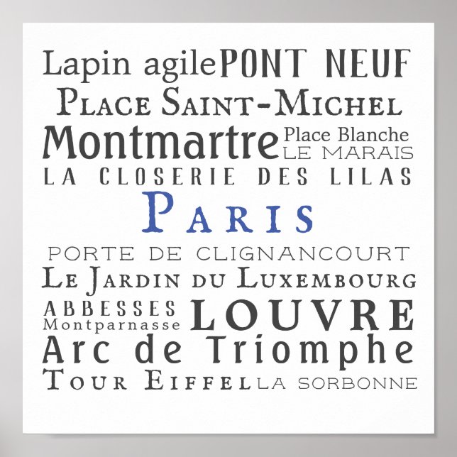 Póster París y sus puntos de referencia (Frente)
