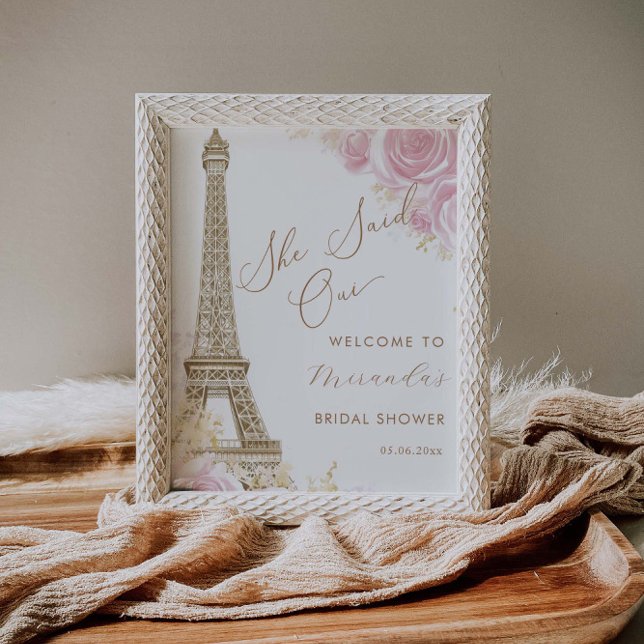 Póster Parisino Dijo Bienvenida A La Ducha Bridal De Oui (Subido por el creador)