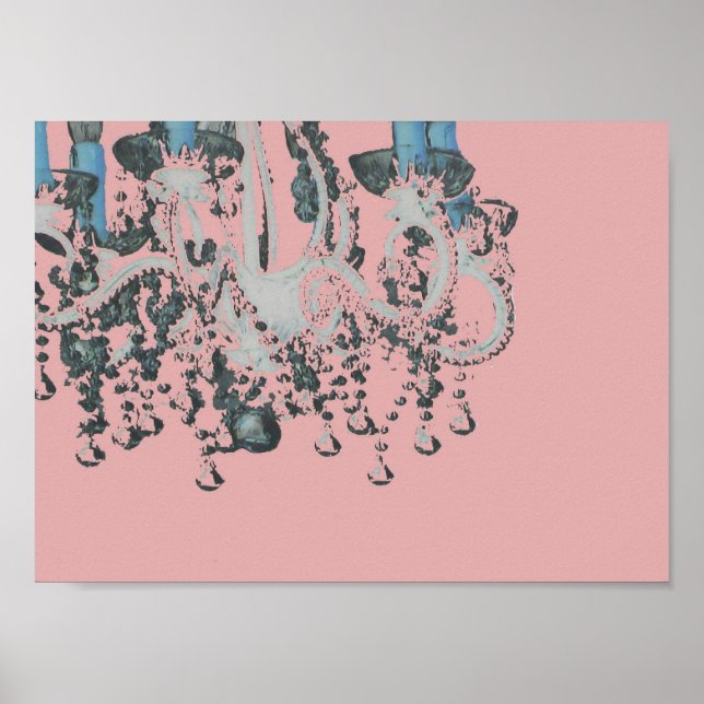 Póster Park Avenue Chandelier ~ Imprimir rosa retro (Frente)