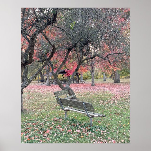 Póster Park Bench en el Poster de otoño (Frente)