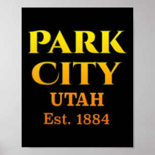 Póster Park City Utah Logo de Ciervo en Bolsillo del Chal