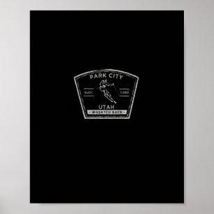 Póster Park City Utah Long Sleeve Snow Skip S