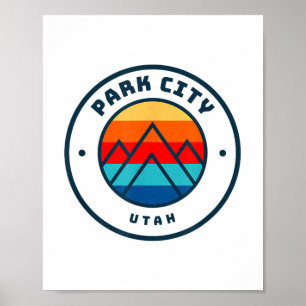 Póster Park City Utah Ski Ski Family Trip