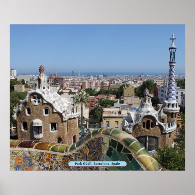 Póster Park Güell, Barcelona, España (Frente)