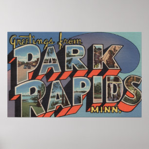 Póster Park Rapids, Minnesota - Escenas de letras grandes