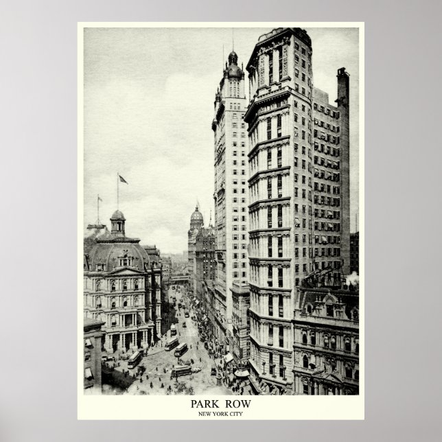Póster Park Row 1898, Nueva York (Frente)