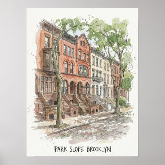 Póster Park Slope Brooklyn Nueva York