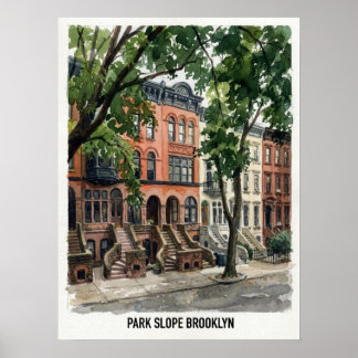 Póster Park Slope Brooklyn Nueva York