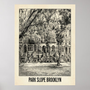 Póster Park Slope Brooklyn Nueva York