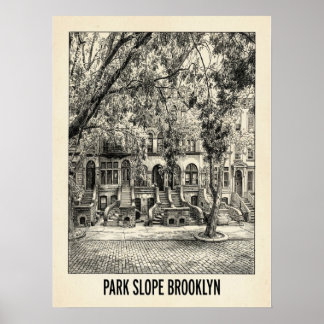 Póster Park Slope Brooklyn Nueva York