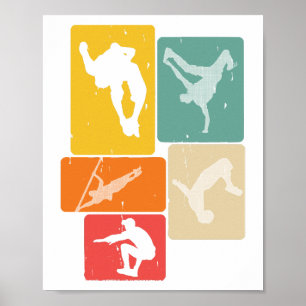 Póster Parkour Freerunner Traceur Retro Freerunning