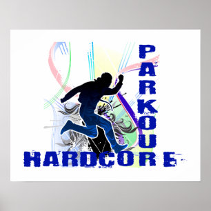 Póster Parkour Hardcore de funcionamiento libre
