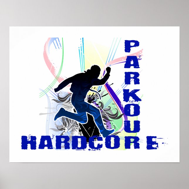 Póster Parkour Hardcore de funcionamiento libre (Frente)