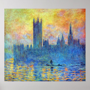 Póster Parlamento de Londres en invierno de Claude Monet