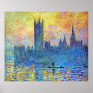 Póster Parlamento de Londres en invierno de Claude Monet