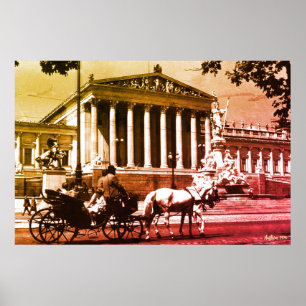 Póster Parlamento de Viena Austria Vintage