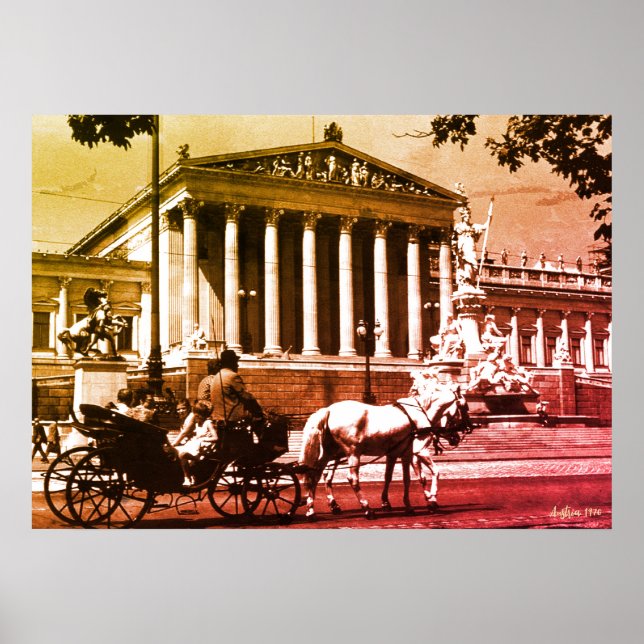 Póster Parlamento de Viena Austria vintage (Frente)