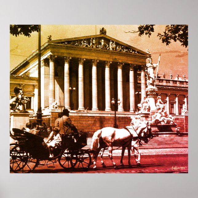 Póster Parlamento de Viena Austria Vintage (Frente)