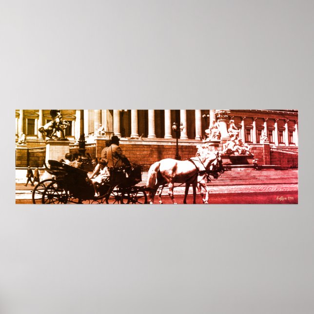 Póster Parlamento de Viena Austria Vintage (Frente)