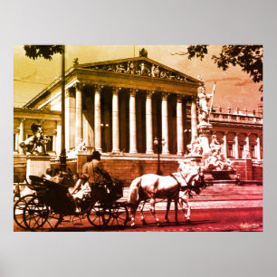 Póster Parlamento de Viena Austria Vintage