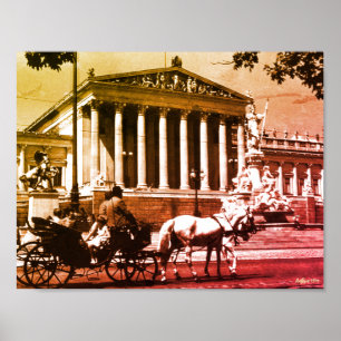 Póster Parlamento de Viena Austria Vintage