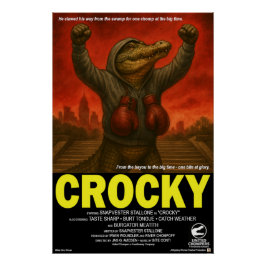 Póster Parodia Clásica de Película Crocky