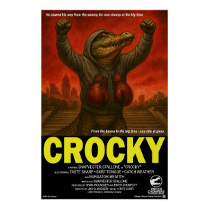 Póster Parodia Clásica de Película Crocky