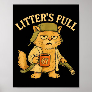 Póster Parodia de Gato Lleno de Basura Divertida 67 Seis