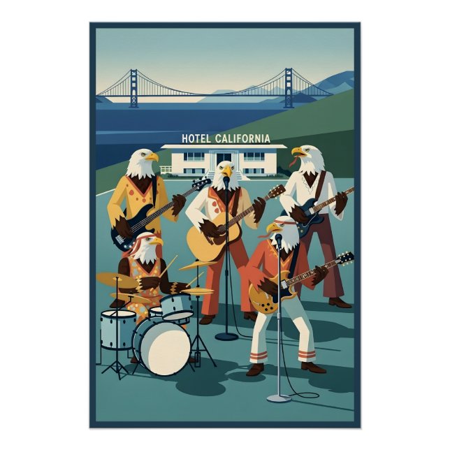 Póster Parodia de Hotel California de Eagles (Anverso)