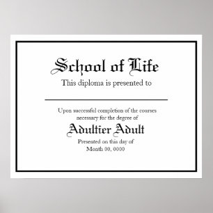 Póster Parodia de la Escuela de Diploma de Vida