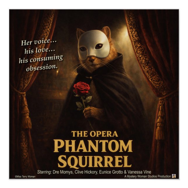 Póster Parodia de la Ópera del Fantasma de la Ardilla (Anverso)