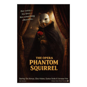 Póster Parodia de la Ópera del Fantasma de la Ardilla