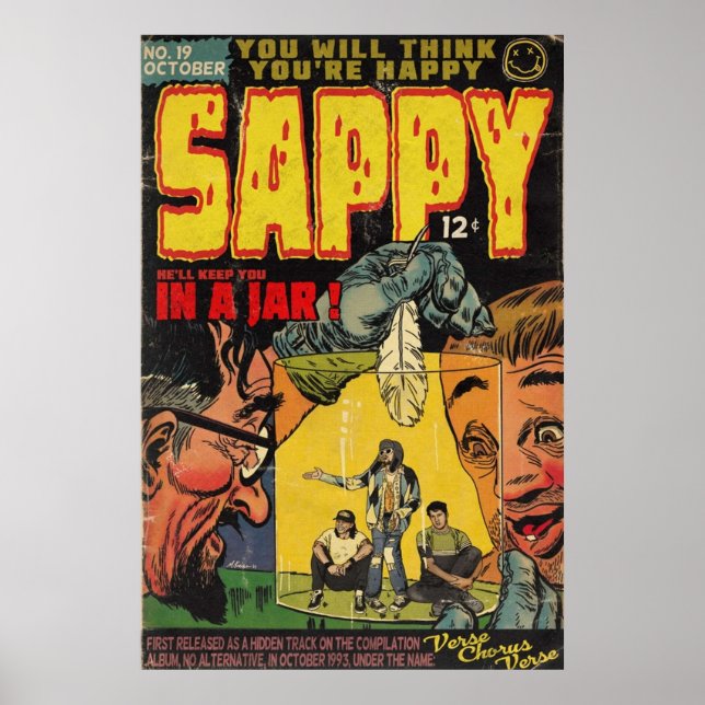 Póster Parodia del cómic de Nirvana Sappy (Frente)