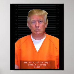Póster Parodia del traje de jugada de Trump Mug Shot Rang
