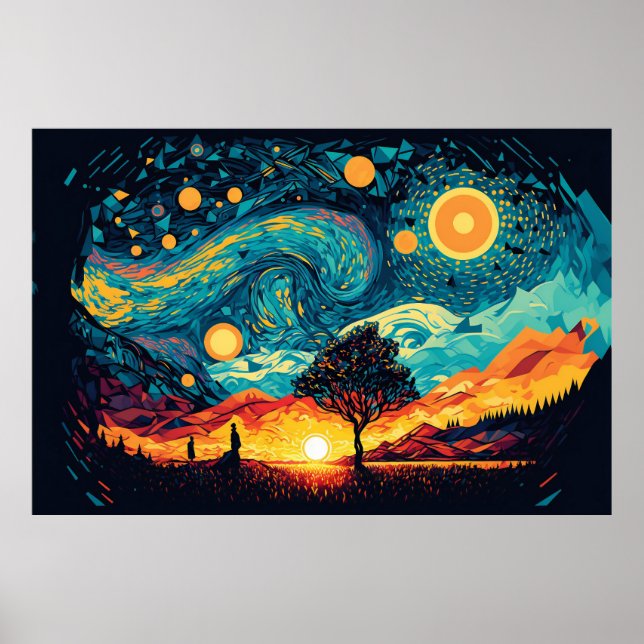 Póster Parodia el estilo artístico de Van Gogh (Frente)