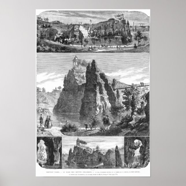 Póster Parque Buttes-Chaumont, Nueva París (Frente)