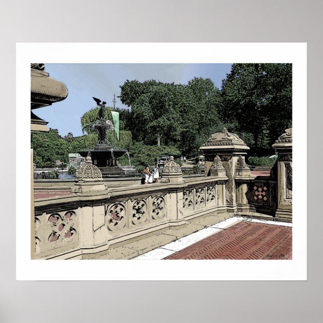 PÓSTER PARQUE CENTRAL DE BETHESDA FOUNTAIN SUMMER (Frente)