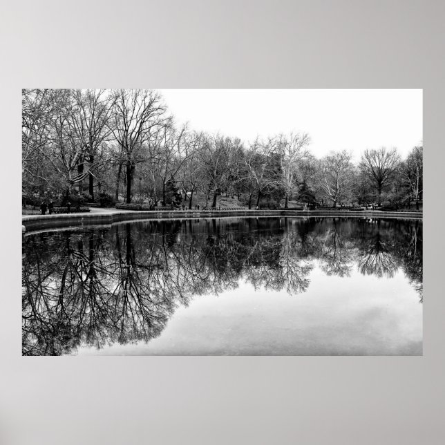 Póster Parque Central de Invierno, Paisaje NYC (Frente)