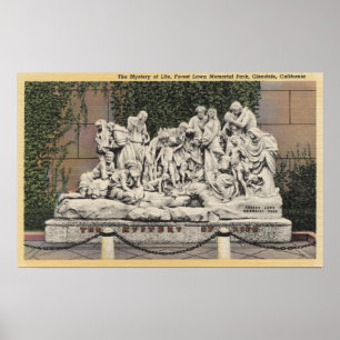 Póster Parque conmemorativo del jardín forestal, misterio